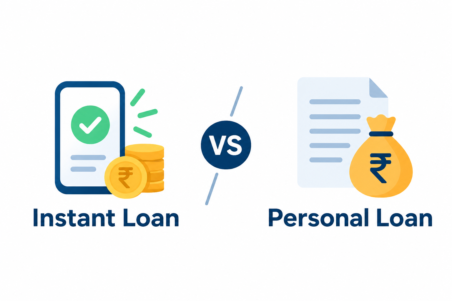 Instant Loan vs Personal Loan – Compare interest rates, eligibility, benefits, and repayment options with Vizzve Finance.